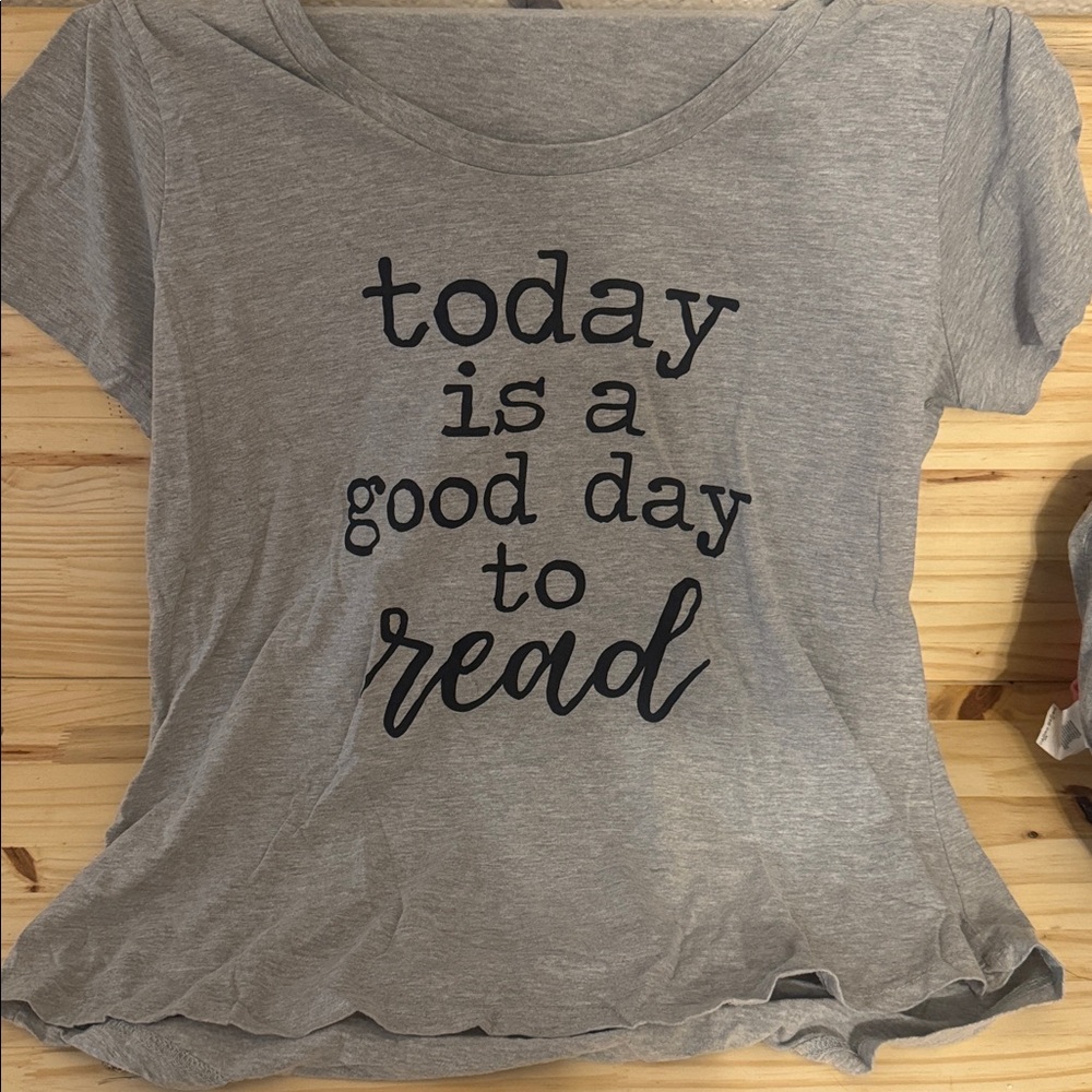 Gray Graphic Tee with Quote